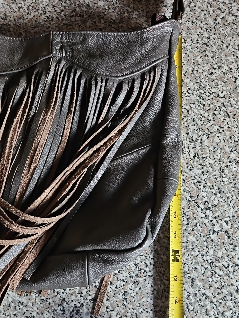 Genuine Fringed Brown Leather Bag